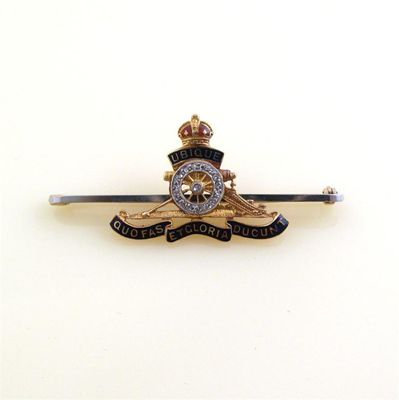 Appraisal: A Royal Artillery regimental brooch Set with small diamonds and