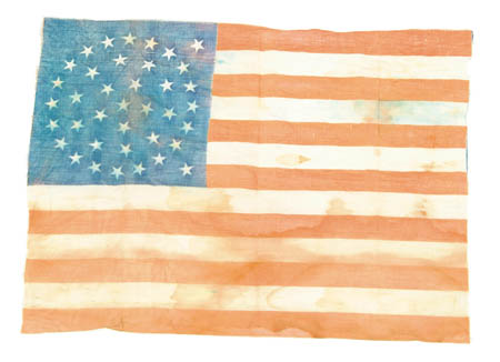 Appraisal: STAR AMERICAN FLAG - x Printed cotton flag with medallion