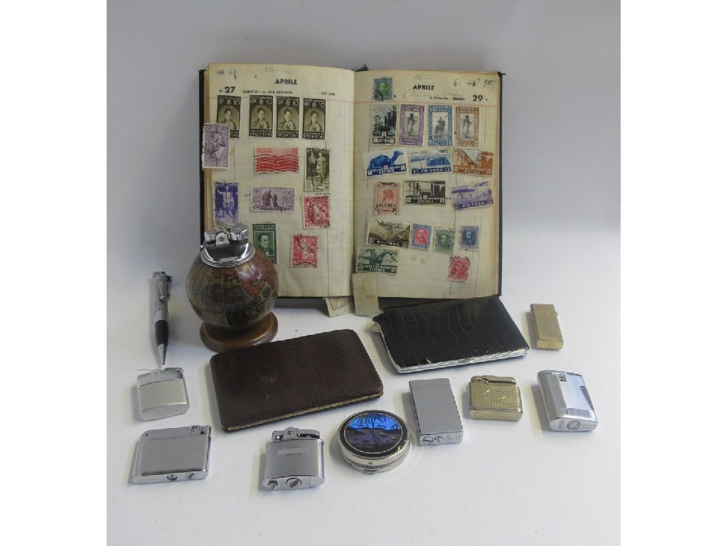 Appraisal: Box of cigarette lighters and cases and an album of