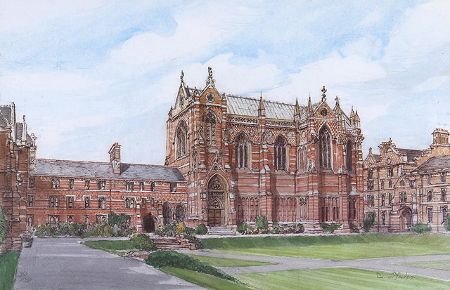 Appraisal: AFTER DENNIS FLANDERSKeble College Oxford Limited Edition colour print pencil