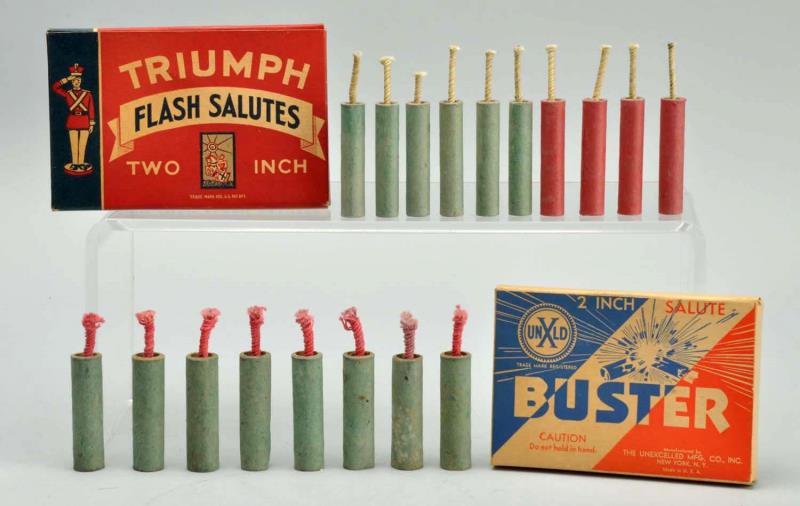 Appraisal: Lot Of Boxes Of Salutes Includes s Triumph Fusee Fireworks