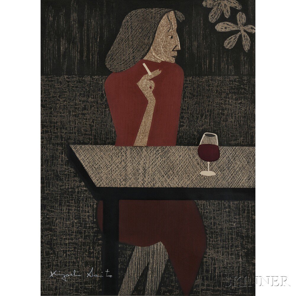 Appraisal: Kiyoshi Saito - Resting Paris Japan depicting a lady seated