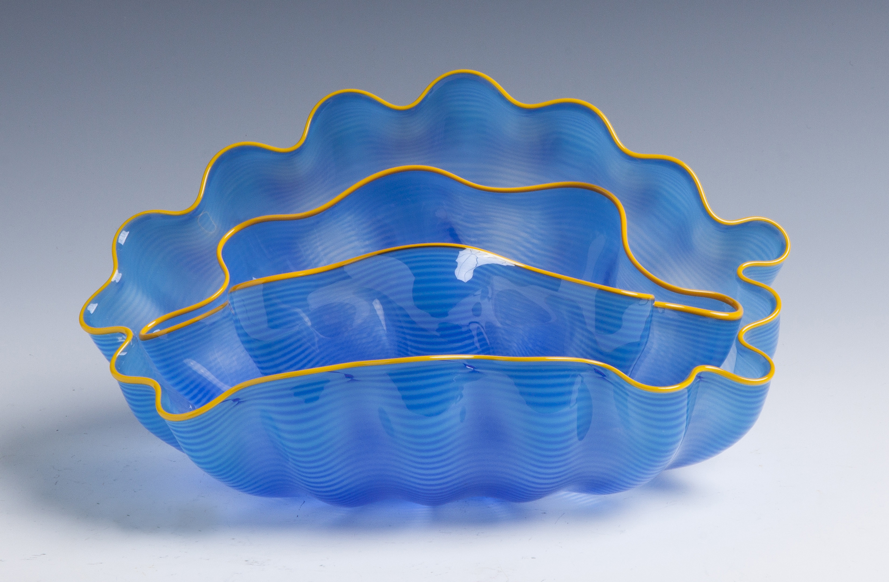 Appraisal: Dale Chihuly American B Azure Seafoam Pair Sgn Chihuly Blue