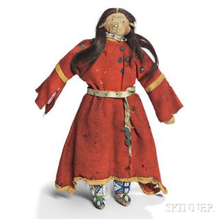 Appraisal: Lakota Beaded Cloth and Hide Doll c last quarter th