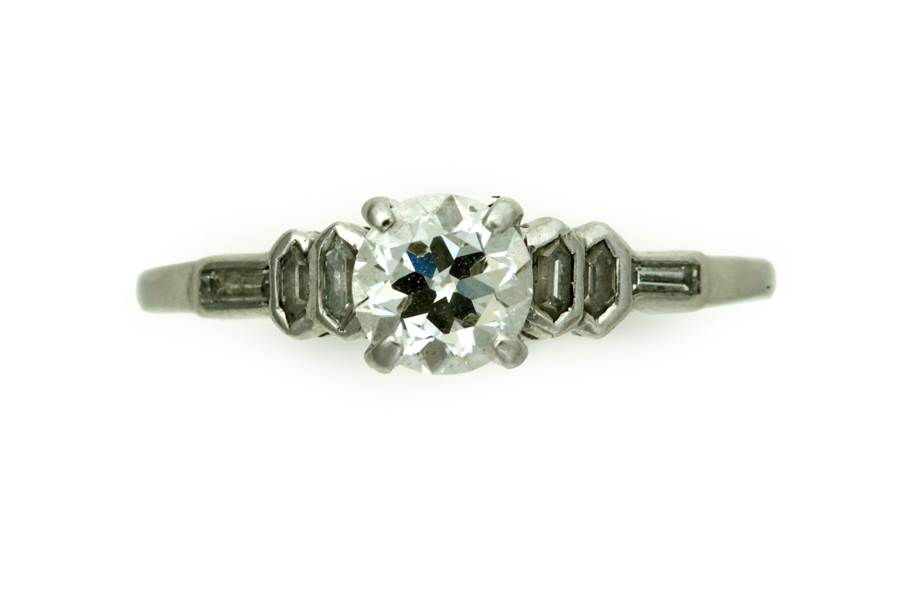 Appraisal: PLATINUM AND DIAMOND RING American th century Ring marked PLAT