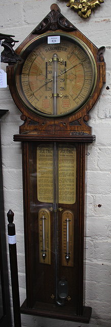 Appraisal: AN OAK CASED ROYAL POLYTECHNIC BAROMETER cm high