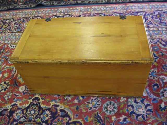 Appraisal: Victorian Pine Box with Bamboo Trim '' wide '' deep