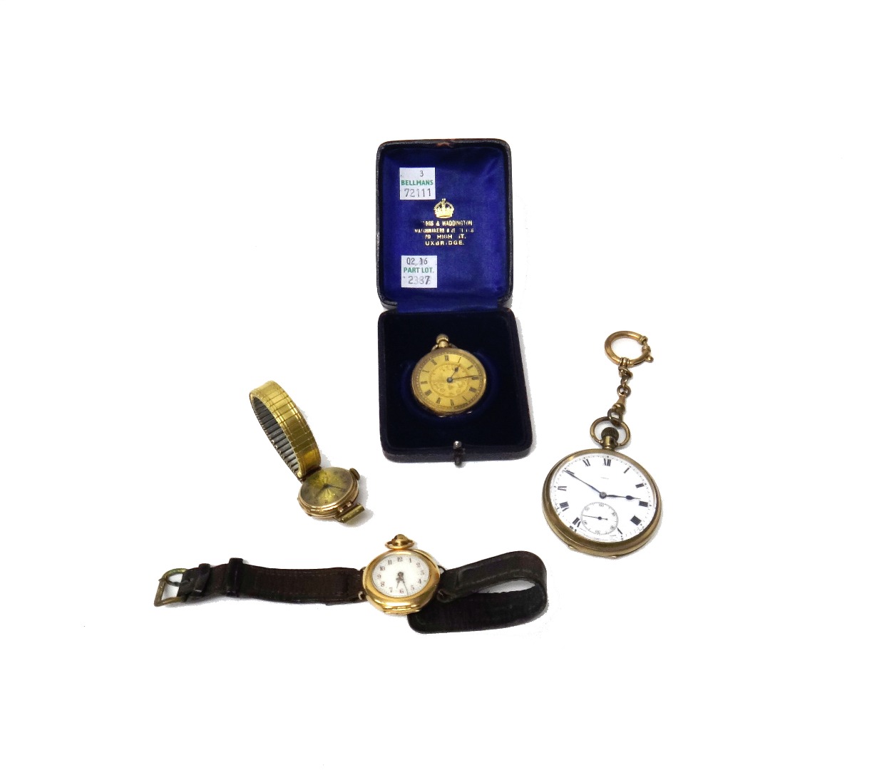 Appraisal: A gentleman's gilt metal cased keyless wind openfaced pocket watch