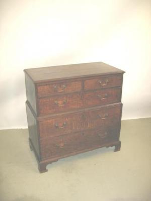 Appraisal: A GEORGE III OAK TWO STAGE CHEST the upper part