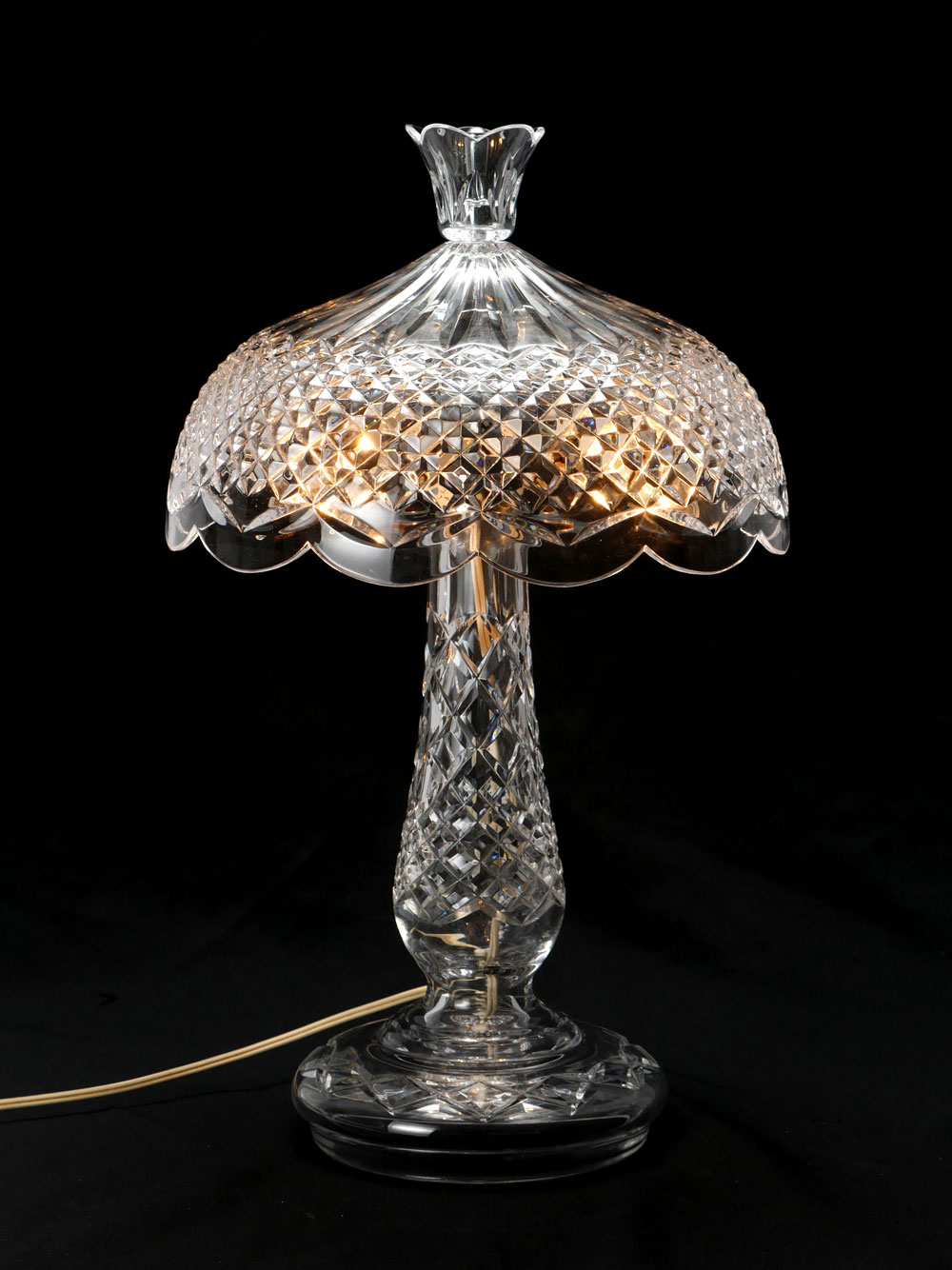 Appraisal: WATERFORD LAMP Waterford crystal table lamp etched signature at side