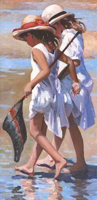 Appraisal: SHERREE VALENTINE-DAINES S W A b 'Girls on the Beach'