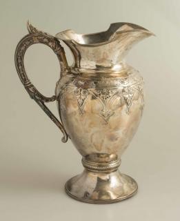 Appraisal: Schulz Fischer Sterling Silver Water Pitcher Schulz Fischer Renaissance Revival