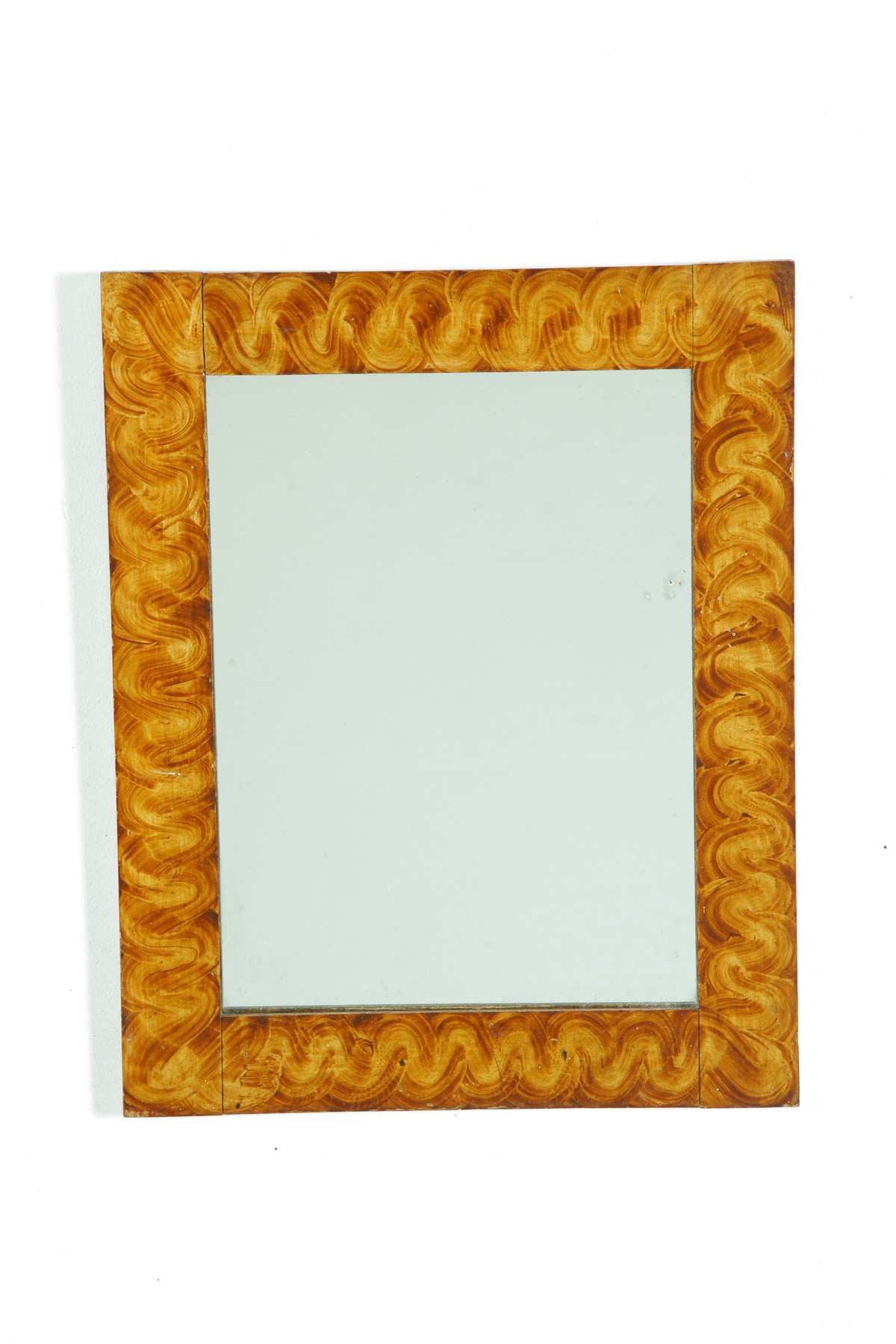 Appraisal: AMERICAN MIRROR IN GRAIN-DECORATED FRAME Mid th century poplar Original