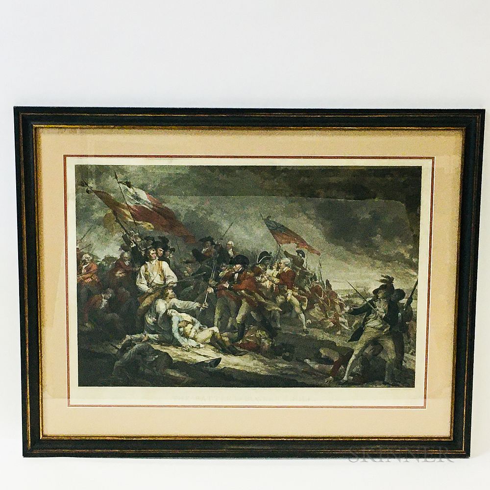 Appraisal: Framed A C de Poggi Hand-colored Lithograph After John Trumbull's