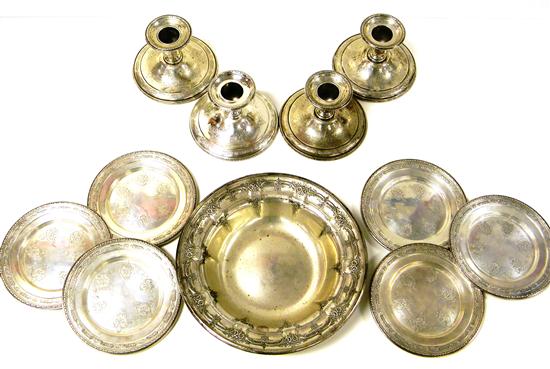 Appraisal: SILVER eleven pieces Weighable silver seven pieces six ''Louis XIV''