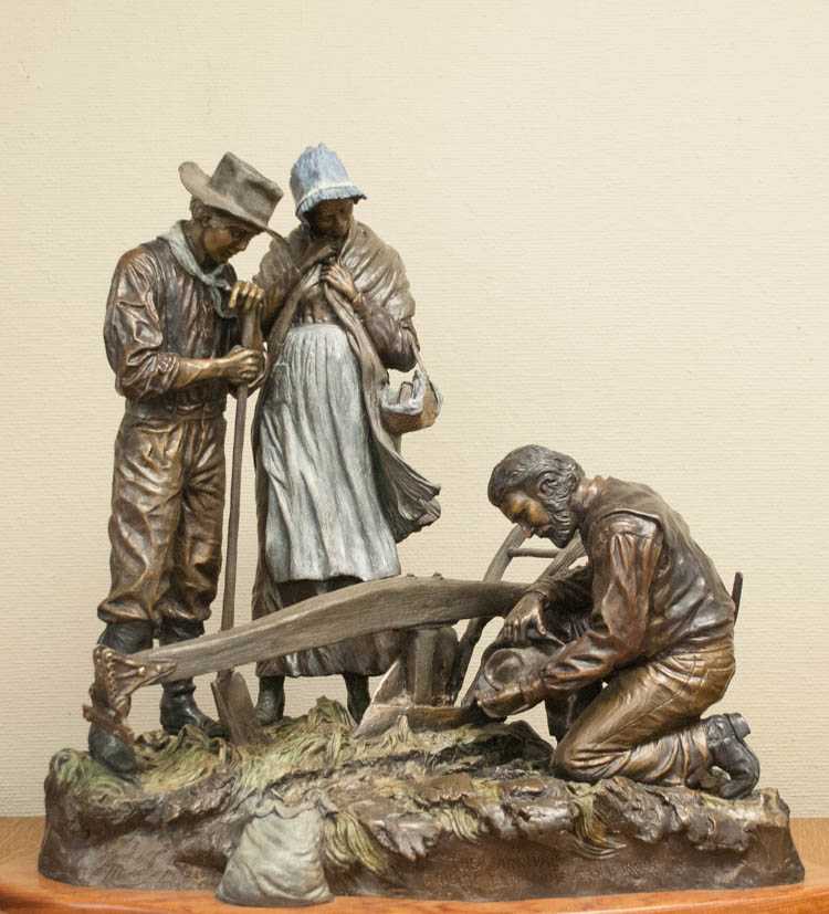 Appraisal: DAVID MANUEL BRONZE SCULPTURE Oregon b 'The Arrival ' Tribute