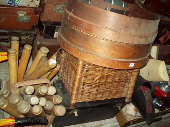 Appraisal: A LARGE COLLECTION OF SUNDRIES CONSISTING OF WOODEN SIFTS PART