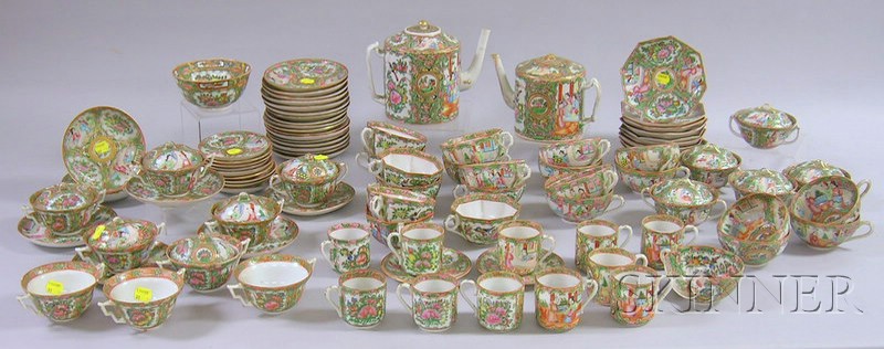 Appraisal: Approximately Ninety-eight Pieces of Chinese Export Porcelain Rose Medallion Pattern