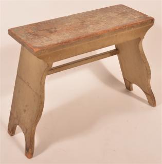 Appraisal: Pennsylvania Splayed Mortise Leg Bench Pennsylvania th Century Splayed Mortise