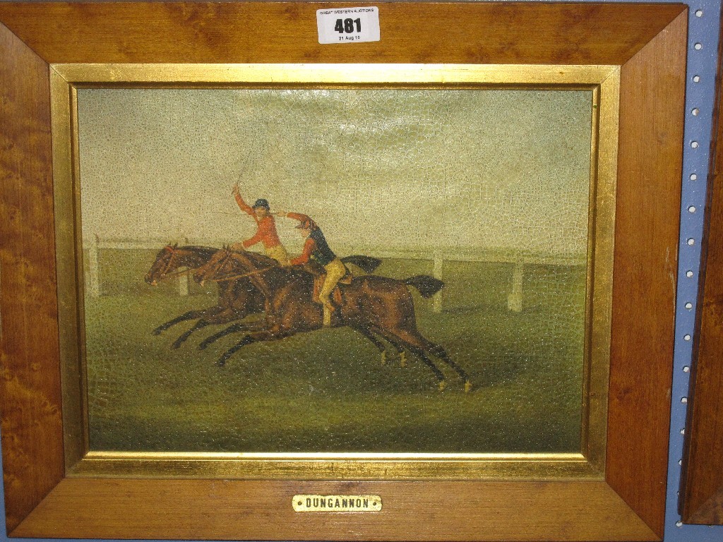 Appraisal: Lot comprising two textured racing prints