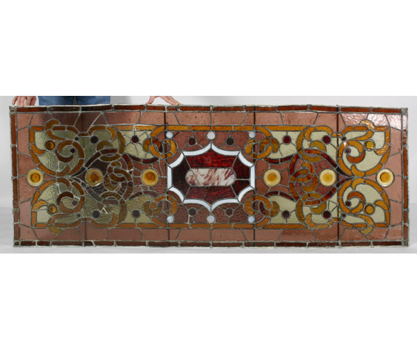 Appraisal: Stained glass panel composed of various shades of amber and