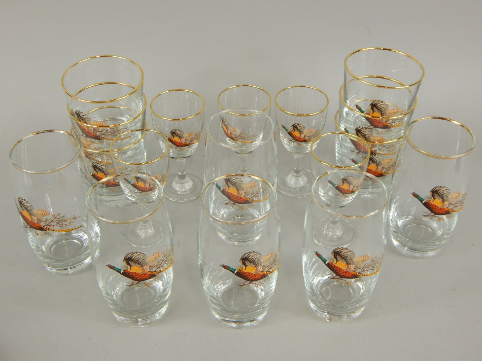 Appraisal: A suite of thC table glass each piece printed with