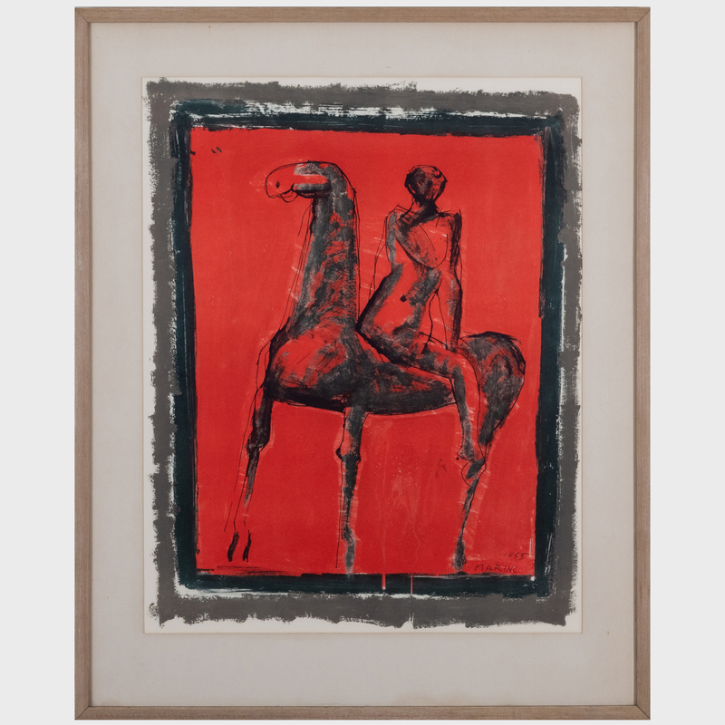 Appraisal: Marino Marini - Print le Cavalier Offset print with printed