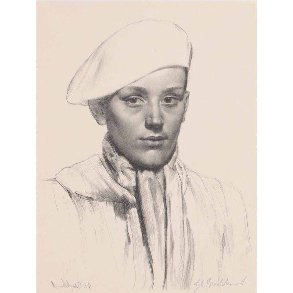 Appraisal: GERALD LESLIE BROCKHURST ENGLISH - THE BASQUE BOY LITHOGRAPH H