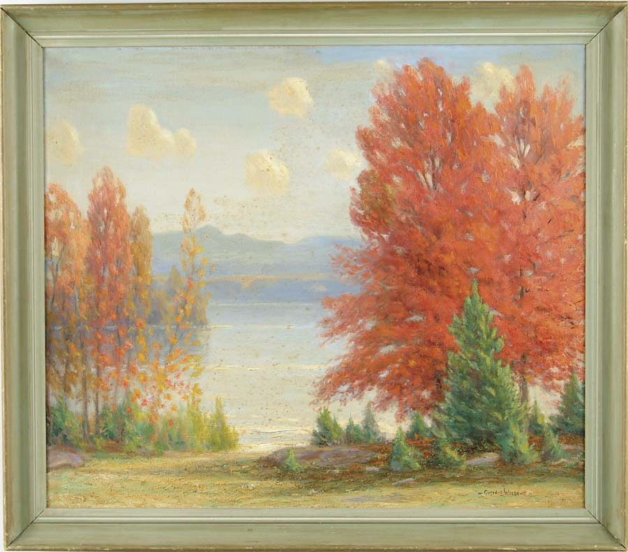 Appraisal: GUSTAVE ADOLF WIEGAND American - GLORIOUS AUTUMN AT LAKE SUNAPEE