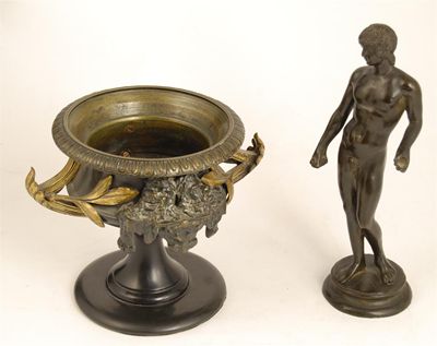 Appraisal: After the antique Narcissus standing on a circular base bronze