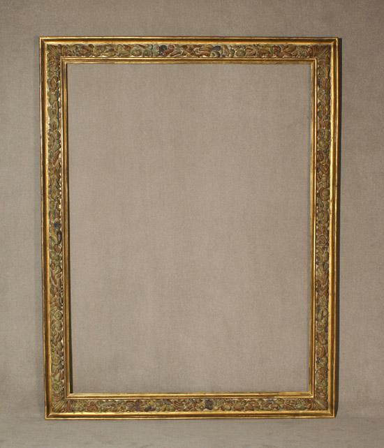 Appraisal: Italian Baroque Style Giltwood Polychromed-Frieze Frame Late th-Early th Century