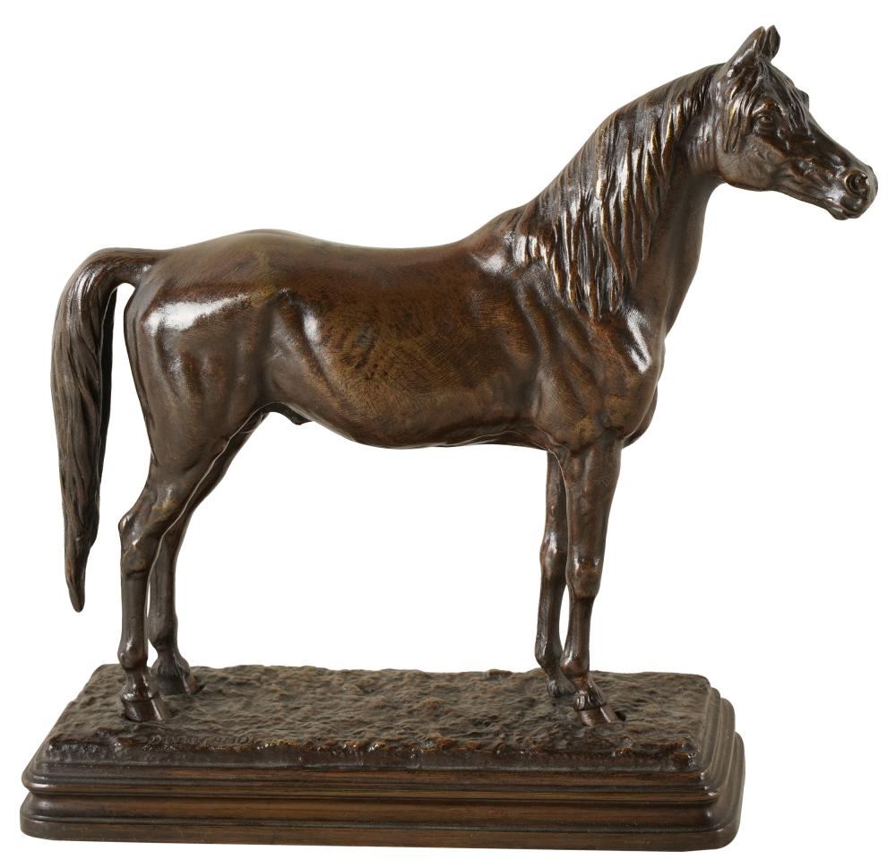 Appraisal: ALFRED DUBUCAND - HORSEbronze with brown patina signed in casting