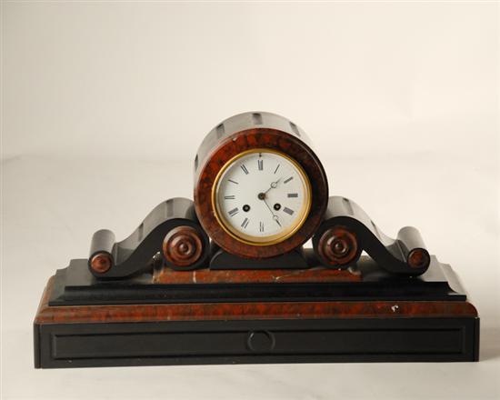 Appraisal: An E th C Marble and Hardstone Clock variegated marble