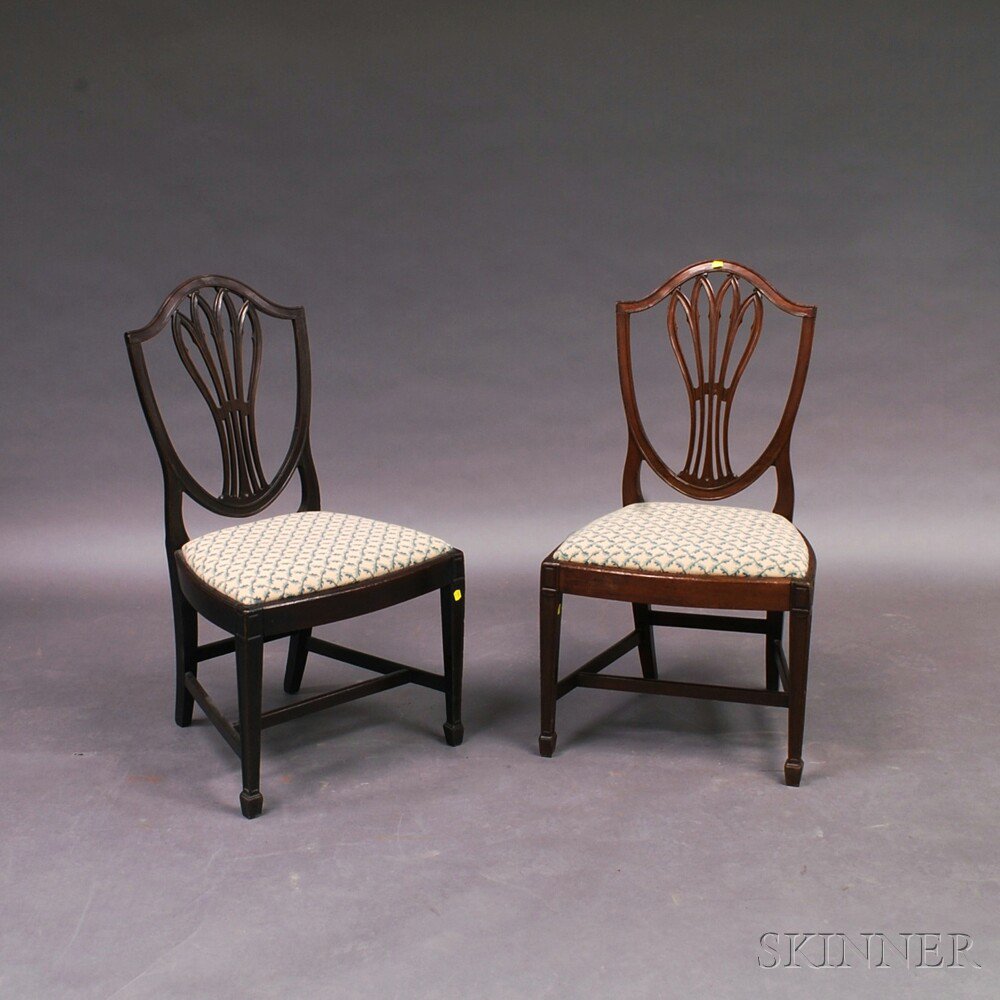 Appraisal: Pair of Georgian Shield-back Side Chairs England late th early