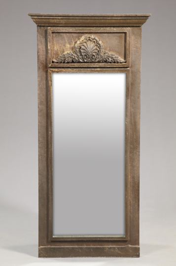 Appraisal: Large Classical-Style Faux-Painted Wall Mirror the top with a molded