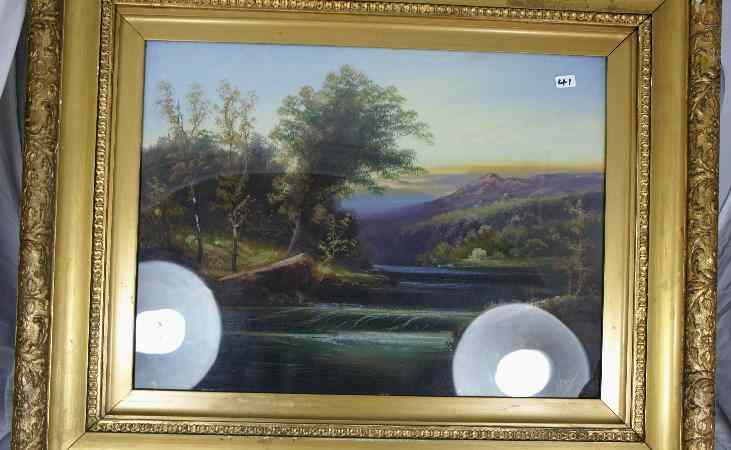 Appraisal: Victoria Gilt Framed Oil Painting and Various Local Pictures