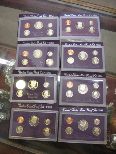 Appraisal: A COLLECTION OF APPROXIMATELY FORTY-FOUR U S UNCIRCULATED MINT AND