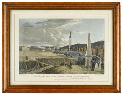 Appraisal: Two hand-colored aquatints of West Pointjames hill after george catlin