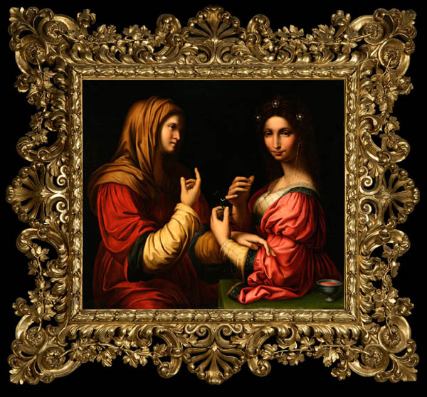 Appraisal: After Bernardino Luini Mary and Martha oil After Bernardino Luini