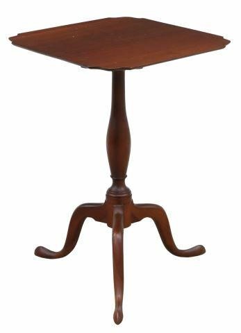 Appraisal: American Queen Anne style cherrywood tilt-top tea table signed C