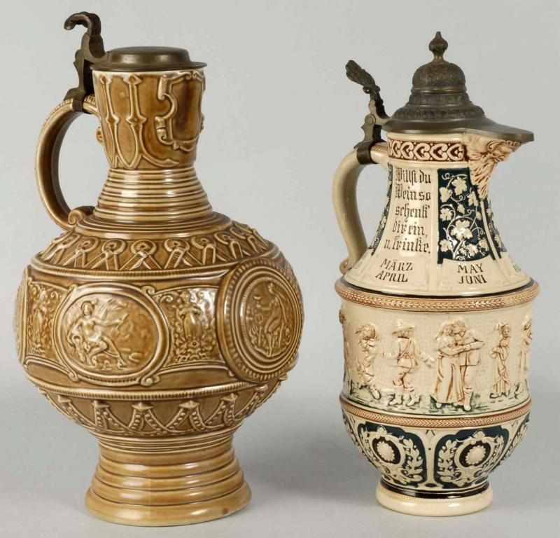 Appraisal: Lot of German Pottery Steins Description Includes a one-and-a-half liter