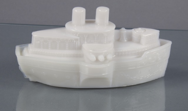 Appraisal: Milk Glass Replica of USS MaineBy Westmoreland Glass Co Following