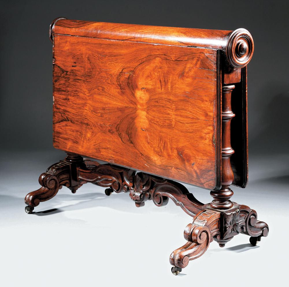 Appraisal: American Carved Rosewood Sunderland Table c - New York deep