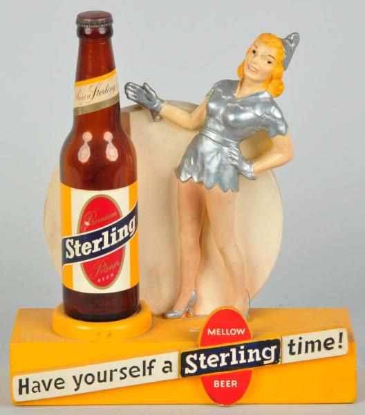 Appraisal: Plaster Sterling Beer Advertising Figure s Original bottle and finish