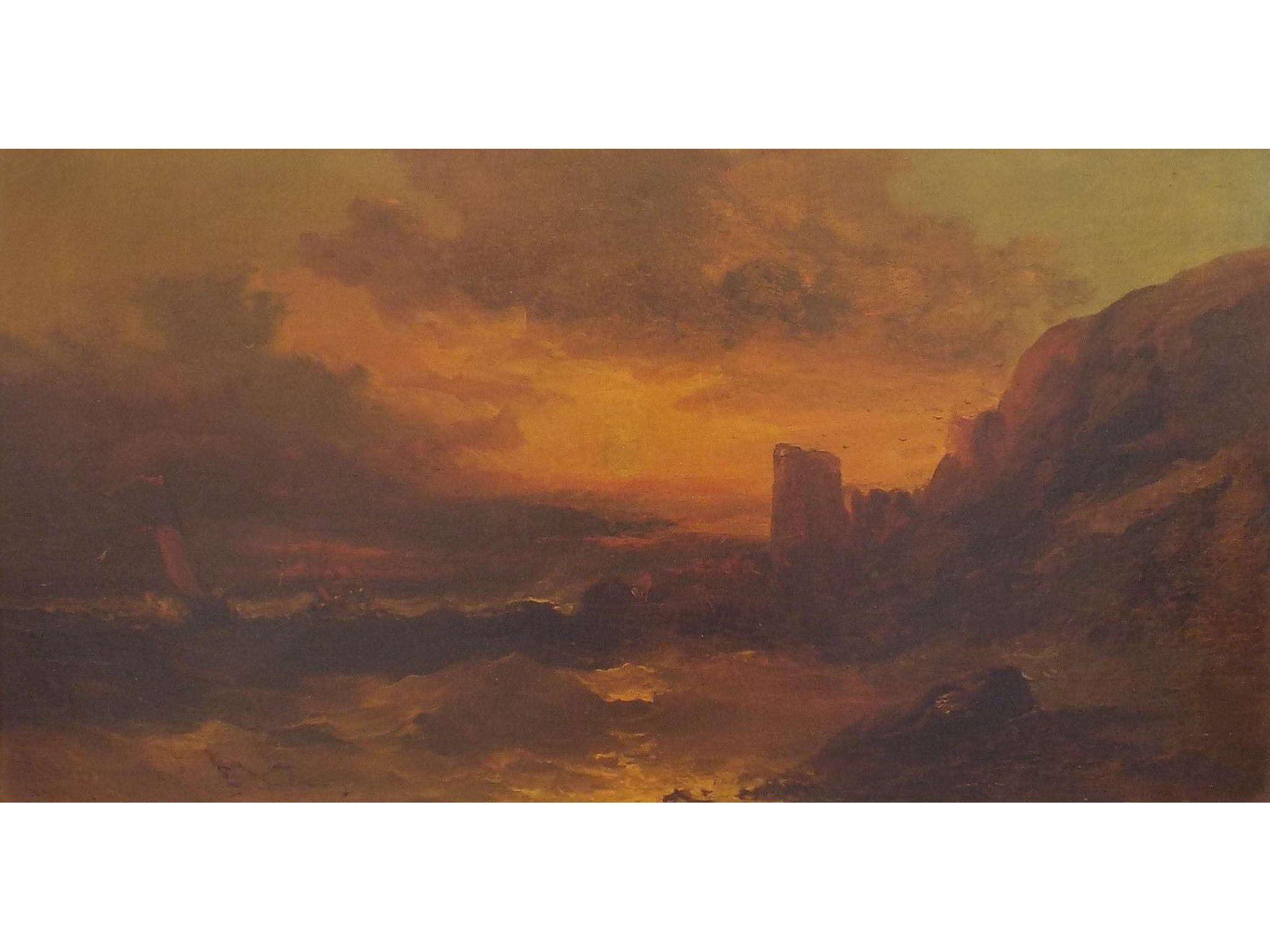 Appraisal: James Webb - - coastal scene at sunset signed and