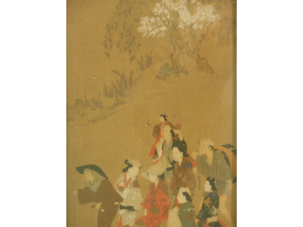 Appraisal: A Japanese colour print court scene cm x cm