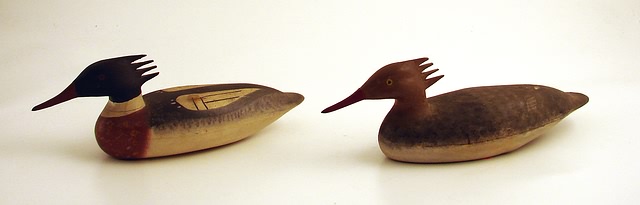 Appraisal: Pair of miniature red breasted mergansers both signed C T