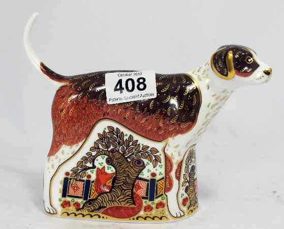 Appraisal: Royal Crown Derby paperweight of Foxhound boxed