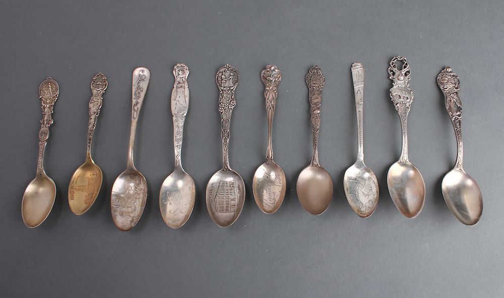 Appraisal: Silver Souvenir Spoons U S Cities Group of Group of