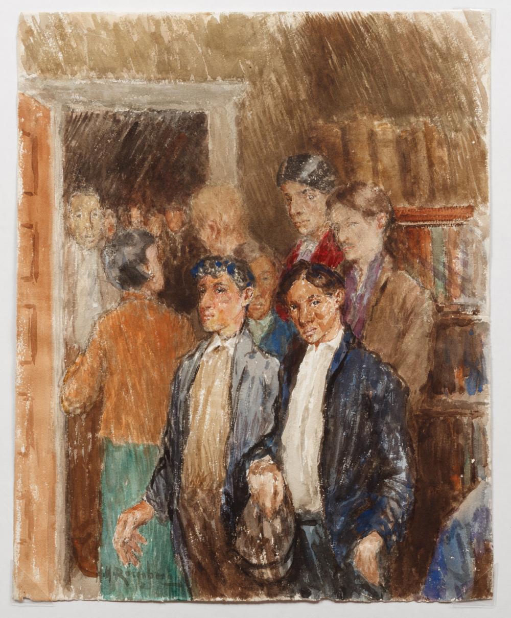 Appraisal: Henry Mortikar Rosenberg American - The Meeting watercolor on paper